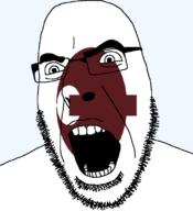 angry flag flag:nara glasses hair japan looking_to_the_left nara open_mouth soyjak stubble teeth thick_eyebrows todofuken transparent_background variant:cobson // 721x789 // 30.3KB