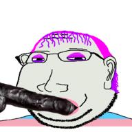 bbc blowjob clothes dildo ear flag glasses lipstick makeup meta:pornographic_content nsfw penis small_eyes smile soyjak stubble subvariant:massjak subvariant:wholesome_soyjak tranny variant:gapejak // 600x600 // 84.8KB