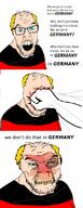balding blond blood blue_eyes fist flag germany punch text variant:feraljak wrinkles // 442x1096 // 198.3KB
