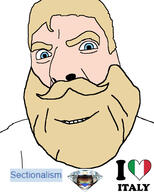 beard blue_eyes gem hair i_love italy mustache nordic_chad sectionalism smug soybooru stubble variant:cobson white_shirt white_skin yellow_hair // 775x966 // 259.3KB