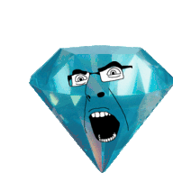 blue crystal diamond eyes gem glasses glistening mouth_open rock shiny spinning teeth variant:cobson // 200x192 // 248.4KB