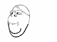 animated blinking closed_eyes closed_mouth forehead_lines glasses happy head looking_to_the_left looking_to_the_right nose nostril open_eyes smile stubble subvariant:wholesome_soyjak teeth variant:gapejak // 800x600 // 268.9KB