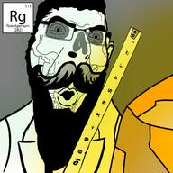beard chemistry ear element glasses glowing hair merge mustache open_mouth pun roentgenium ruler scientist skeleton soyjak thrembo variant:56jak variant:cobson wilhelm_rontgen // 1250x1250 // 845.4KB