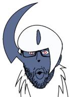 absol blue_skin dark fur glasses moon open_mouth pokemon red_eyes stubble variant:nojak white_skin // 576x771 // 51.8KB