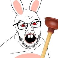 holding_object meta:tagme open_mouth plunger rabbit variant:feraljak // 1280x1280 // 112.9KB