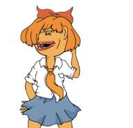 amerimutt arm asian cartoon clothes ear hand japan leg mymy_(ongezellig) necktie ongezellig open_mouth orange_hair orange_skin skirt soyjak subvariant:impish_amerimutt variant:impish_soyak_ears // 2048x1976 // 73.0KB