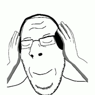 animated byonbyon closed_eyes closed_mouth glasses hand headphones poyopoyo smile soyjak stubble subvariant:nucob variant:cobson // 323x400 // 182.5KB