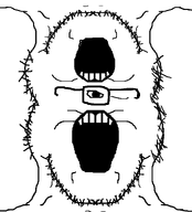 beard creature fusion incomprehensible_woahjack one_eye open_mouth subvariant:soyak_front3 variant:soyak // 1057x1165 // 76.1KB