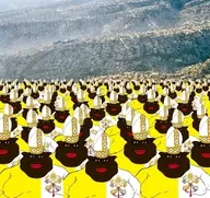 big_lips black_skin catholic christcuck christianity clothes flag:vatican_city hat landscape many_soyjaks nigger red_lips shitskin subvariant:branigger variant:brandon yellow_eyes // 1674x1582 // 634.3KB