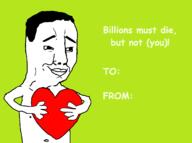 (you) arm billions_must chud green hair hand heart holding_heart holding_object love romantic smile soyjak valentine variant:chudjak // 1368x1021 // 50.7KB