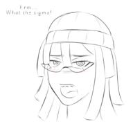 coomer_artstyle female hair oekaki open_mouth text variant:soytan // 1378x1378 // 285.2KB