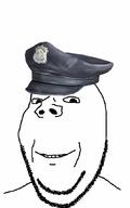 cap clothes hat police smile soyjak stubble subvariant:wholesome_soyjak variant:gapejak // 667x1065 // 57.4KB