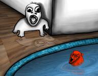 2soyjaks animal baby bloodshot_eyes crying deformed fish floor full_body glasses hair open_mouth pool reflection shading shadow stubble subvariant:bartolomeo tongue variant:bernd variant:soyak wall water // 1280x1000 // 1.5MB