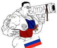 buff flag flag:russia holding_object mge muscles patrick russia russo_ukrainian_war side_profile smile smirk soldier tattoo team_fortress_2 text variant:chudjak // 765x648 // 135.8KB