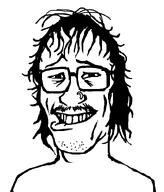 biting_lip drawfag eyebrow_raise glasses grin hair long_hair moustache mullet mustache nose_piercing nose_ring piercing smug squinting stubble subvariant:proto_mulletjak variant:mulletjak wrinkles // 700x821 // 49.4KB