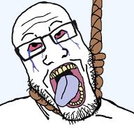 ack bloodshot_eyes crying hanging rope rotten_teeth template tongue variant:markiplier_soyjak white_skin // 1200x1200 // 52.8KB