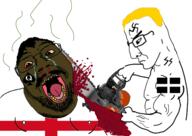 2soyjaks angry blood brown_skin chainsaw cornwall england flag:cornwall flag:england holding_chainsaw holding_object queen_of_spades subvariant:chainsaw_bernd variant:chudjak // 536x380 // 120.3KB