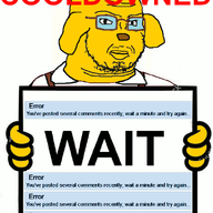 animal animated dog error holding_object holding_sign janny meta obese soybooru subvariant:duzjak text variant:soyak yellow_skin // 600x721 // 112.5KB