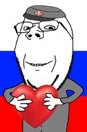 cap clothes country flag flag:russia glasses hand hat heart holding_heart holding_object kolyma kuz russia series:administ_soyjaks smile soyjak stubble subvariant:wholesome_soyjak suit uniform variant:gapejak // 676x1021 // 114.3KB