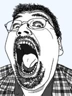 alternate bernd_schmidt clothes ear glasses hair mustache open_mouth soyjak stubble variant:gapejak // 600x800 // 40.4KB