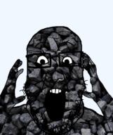 coal coal_skin glasses open_mouth soyjak stubble subvariant:ppplier variant:markiplier_soyjak variant:ppp // 395x472 // 216.8KB