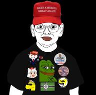 2016 anti_communism big_lips clothes donald_trump flag:united_states frog gyate_gyate hat kekistan maga pepe pins r_thedonald reddit snake snoo variant:brandon // 1024x1016 // 78.4KB