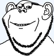 closed_mouth ear glasses smile soyjak variant:impish_soyak_ears // 574x596 // 119.4KB