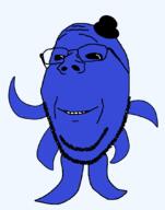 black_eyes blue clothes glasses hat nickelodeon octopus oswald smile stubble subvariant:wholesome_soyjak tentacle variant:gapejak // 844x1072 // 38.1KB