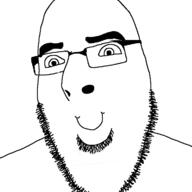 closed_mouth glasses smile soyjak stubble variant:cobson // 721x720 // 32.3KB