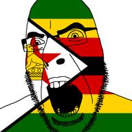angry country flag glasses open_mouth soyjak stubble variant:cobson zimbabwe // 721x720 // 41.0KB