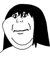 black_hair closed_mouth ear hair long_hair looking_at_you merge series:fusionjaks soyjak subvariant:commiepedotroon subvariant:impish_kuzjak_ears track_suit variant:impish_soyak_ears variant:kuzjak // 810x915 // 15.6KB