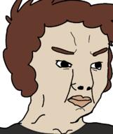 angry brown_hair closed_mouth clothes hair soyjak turkey_tom variant:chudjak white_skin youtuber // 645x770 // 29.9KB