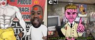 angry black_skin bloodshot_eyes bulge cravat greentext irl_background mcdonalds mexican_twink muscles muscular_male mymy ongezellig pink_skin poster red_eyes ronald_mcdonald variant:chudjak yellow_hair // 1593x683 // 210.9KB