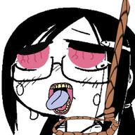 Charlotte_Fosgate ack bloodshot_eyes crying dead glasses hair hanging meta:tagme open_mouth tranny variant:bernd variant:unknown xitter // 400x400 // 130.4KB
