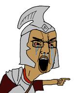 arm armor bloodshot_eyes clothes crying glasses hair hand hat helmet imperial_(the_elder_scrolls) imperial_legion open_mouth pointing soyjak the_elder_scrolls the_elder_scrolls_v:_skyrim variant:chudjak // 1017x1277 // 34.1KB