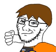 award brown_hair dan fist glasses hair looking_at_you nate punch smug soybooru soyjak stubble template variant:soyak // 700x653 // 75.5KB