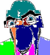 bald blue_eyes distorted glasses multicolored poorly_colored smile stretched_mouth stubble thick_eyebrows trend:colorjak variant:cobson // 233x255 // 18.3KB