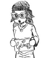 Videogames avengers beanie blush brown_shirt cute cute_girl degoon gem girl glasses hair nentendo_switch sign soy soylent soylent_(cacao) variant:soytan video_game videogame woman // 407x520 // 99.1KB