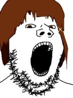 anime brown_eyes brown_hair female hair iwakura_lain open_mouth serial_experiments_lain soyjak stubble variant:gapejak // 600x800 // 36.6KB