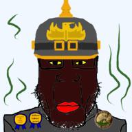 africa award brown_skin germany kaiser kaiserboo kraut meta:tagme op_is_a_retarded_lazy_faggot_for_not_tagging_his_own_shit pickelhaube prussia shitskin subvariant:chudplier variant:markiplier_soyjak // 1000x1000 // 170.2KB