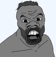 gigachad gigger grey_hair grey_skin hair lips nas:gigachad nigger subvariant:feralnigger variant:feraljak // 1025x1050 // 28.6KB