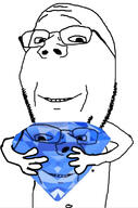2soyjaks arm body eyebrows gem gemmy glasses hand holding_gem holding_object nose smile soyjak stubble subvariant:wholesome_soyjak template variant:gapejak wholesome // 518x785 // 175.1KB