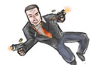 artist:romanian_schizo gun jacket max_payne pistol smile subvariant:chuddy variant:chudjak // 1500x1000 // 416.2KB