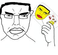 3soyjaks amerimutt antenna arm asian ear glasses hair hand holding_object john_cena open_mouth recursion reddit soyjak stubble subvariant:pol_face variant:chudjak variant:el_perro_rabioso // 1000x950 // 180.5KB