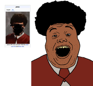 afro brown_skin censored clothes image irl jimbo_(namefag) meta:namefags necktie nigger open_mouth photo shitskin soyjak_wiki text transparent_background variant:alicia vivo_endive wiki yellow_teeth // 892x820 // 122.5KB