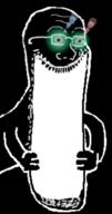 arm black_skin glasses glowing_eyes hand inverted open_mouth soyjak stubble subvariant:sprokejak thougher variant:soyak // 600x1135 // 232.5KB