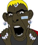 black_skin ear hand heart htsm_(user) meta:namefags nails nate nate_higger's_distant_cousin_(cape_rrackers) piercing soyjak_party subvariant:hunky_twink_sex_machine subvariant:spadeson variant:bernd variant:cobson variant:impish_soyak_ears variant:soyak yellow_hair // 1080x1286 // 300.6KB