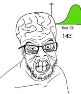angry big_brain brain clenched_teeth ear glasses iq soyjak stubble text variant:feraljak // 1024x1193 // 189.7KB