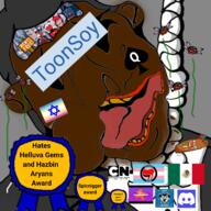 ToonSoy_(NameFag) alastor antifa award blitzo_(helluva_boss) brown_skin bug cartoon_network discord disney esl flag:mexico flag:transgender_pride_flag fly hazbin_hotel hyperborea map_(pedophile) moxxie_(helluva_boss) nigger pedophile queen_of_spades rent_free rope slopjak spics star_of_david subvariant:wholesome_soyjak variant:bernd variant:cobson variant:feraljak variant:gapejak variant:markiplier_soyjak vox // 4096x4096 // 7.7MB
