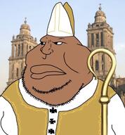 beaner big_lips brown_skin clothes fat hat nigger pope staff ugly variant:meximutt vatican vatican_city // 474x512 // 244.1KB